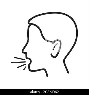 Coughing personage not covering mouth, coronavirus or illness Stock Vector