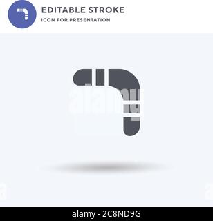 Boomerang icon vector, filled flat sign, solid pictogram isolated on white, logo illustration. Boomerang icon for presentation. Stock Vector