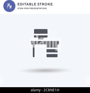 Desk icon vector, filled flat sign, solid pictogram isolated on white, logo illustration. Desk icon for presentation. Stock Vector