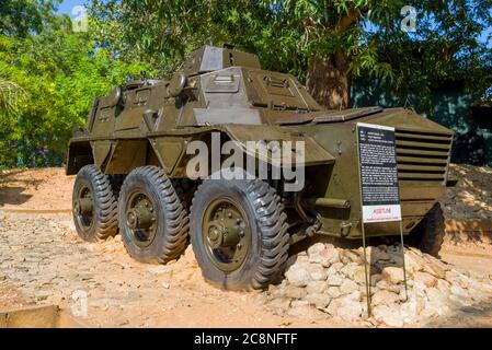 TRINCOMALEE, SRI LANKA - FEBRUARY 10, 2020: British wheeled armored personnel carrier 'Saracen' on the Orr's Hill War Museum Stock Photo