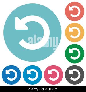 Color undo changes flat icon set on round background Stock Vector Image ...