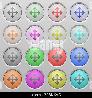 Set of move plastic sunk spherical buttons. Stock Vector