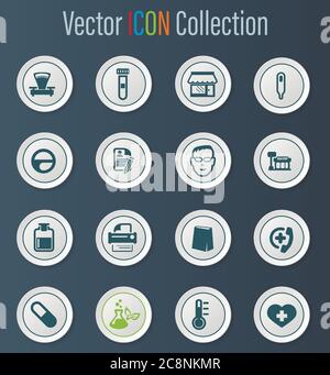 Drug store icons set Stock Vector