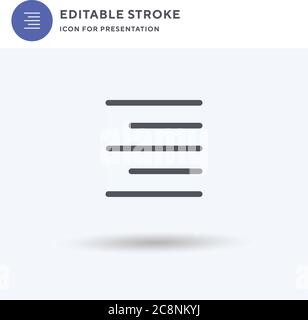 Align Right icon vector, filled flat sign, solid pictogram isolated on white, logo illustration. Align Right icon for presentation. Stock Vector