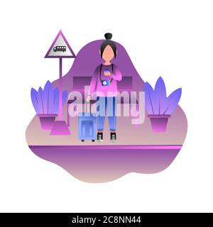 Travel flat illustration.Suitable for landing page, ui, website, mobile app, editorial, poster, flyer, article, and banner. Stock Vector