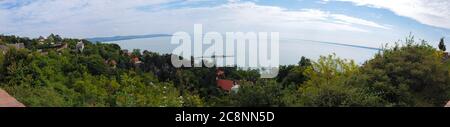 Tihany, Hungary - Panorama to Lake Balaton from Tihany Peninsula, Hungary Stock Photo
