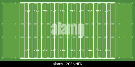 Vector illustration. Frontal view of american football field. Geometric and flat. Stock Vector