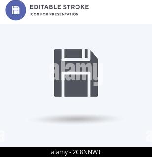 Floppy icon vector, filled flat sign, solid pictogram isolated on white, logo illustration. Floppy icon for presentation. Stock Vector