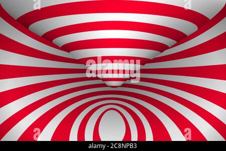 red and white tunnel texture background Stock Vector