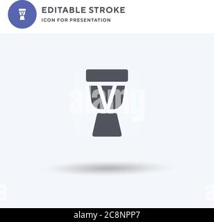 Drums icon vector, filled flat sign, solid pictogram isolated on white, logo illustration. Drums icon for presentation. Stock Vector
