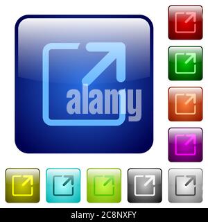 Set of color maximize window glass web buttons. Stock Vector