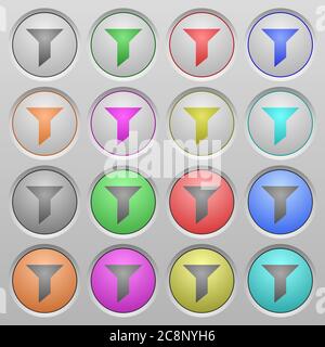 Set of filter plastic sunk spherical buttons. Stock Vector