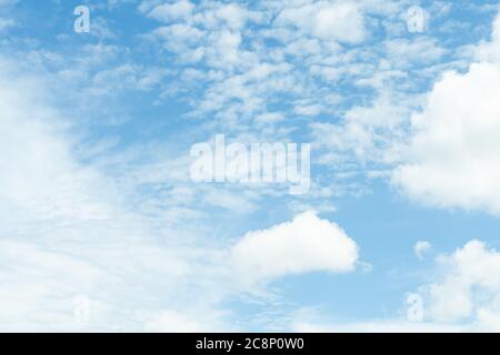 white soft cloud texture on blue sky backdrop Stock Photo