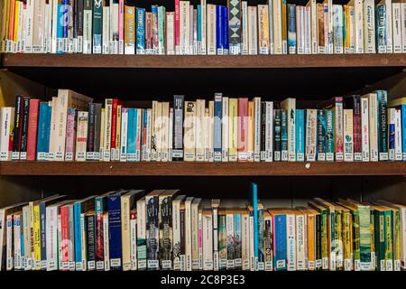 Fort de France, Martinique, France - 21 July 2017: Books on shelves in Schoelcher Library Stock Photo