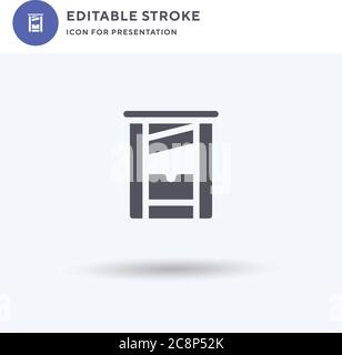 Guillotine icon vector, filled flat sign, solid pictogram isolated on white, logo illustration. Guillotine icon for presentation. Stock Vector