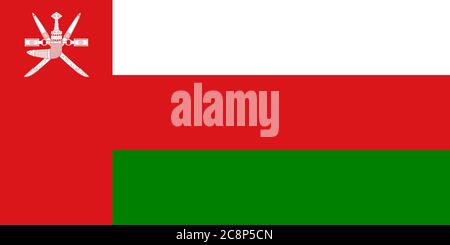Oman flag. Official colors. Correct proportion. Vector illustration Stock Vector