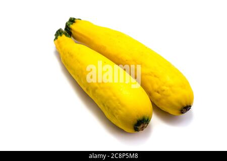 Yellow zucchini isolated on white background Stock Photo