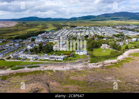 Aerial view of Southerness holiday park, Dumfries & Galloway, Scotland. Stock Photo