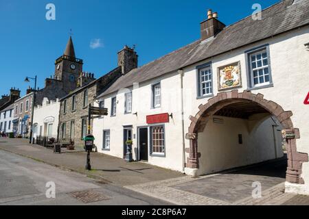 'The Pend' with Scottish Royal Coat of Arms above, entrance to Whithorn Priory, Whithorn, Dumfries and Galloway, Scotland, UK Stock Photo