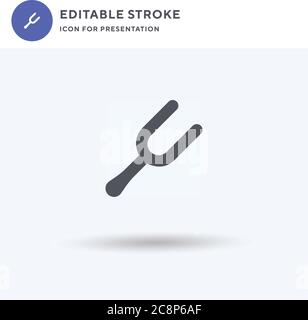 Turning Fork icon vector, filled flat sign, solid pictogram isolated on white, logo illustration. Turning Fork icon for presentation. Stock Vector