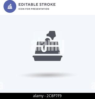 Pudding icon vector, filled flat sign, solid pictogram isolated on white, logo illustration. Pudding icon for presentation. Stock Vector