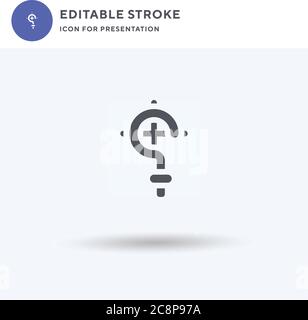Crook icon vector, filled flat sign, solid pictogram isolated on white, logo illustration. Crook icon for presentation. Stock Vector