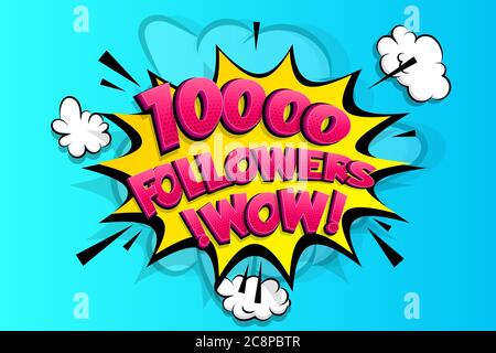 10000 followers thank you for media like Stock Vector