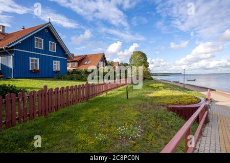 The charming resort town of Nida, Neringa, Lithuania, in the Curonian Spit National Park between the Curonian Lagoon and the Baltic Sea, close to the Stock Photo