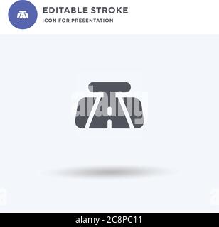 Rearview icon vector, filled flat sign, solid pictogram isolated on white, logo illustration. Rearview icon for presentation. Stock Vector