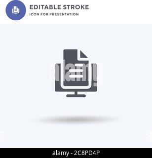 Writing icon vector, filled flat sign, solid pictogram isolated on white, logo illustration. Writing icon for presentation. Stock Vector