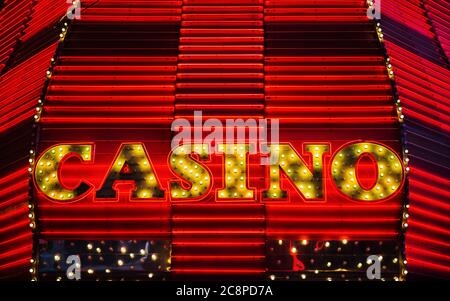 Neon Casino sign, Las Vegas, Nevada Stock Photo