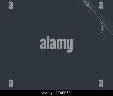 Cute navy background with elegant decoration with thin interlaced green and grey lines in the corner. Adorable luxury texture. Vector illustration Stock Vector