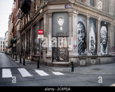 a corner in brussels with street Stock Photo