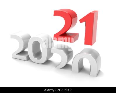 Happy New Year 2021 - 3D illustration Stock Photo