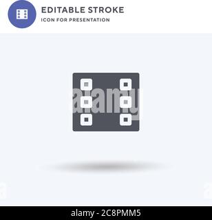 Google Play Movie icon vector, filled flat sign, solid pictogram isolated on white, logo illustration. Google Play Movie icon for presentation. Stock Vector