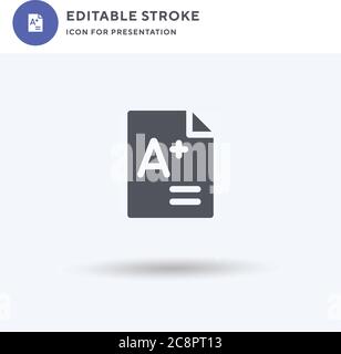 Grade icon vector, filled flat sign, solid pictogram isolated on white, logo illustration. Grade icon for presentation. Stock Vector