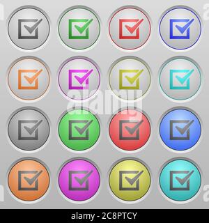Set of checked box plastic sunk spherical buttons. Stock Vector