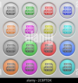 Set of servers plastic sunk spherical buttons. Stock Vector