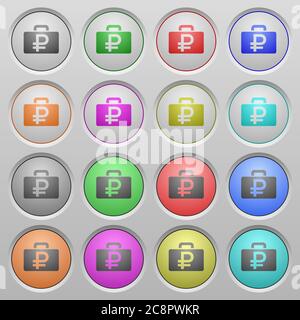 Set of ruble bag plastic sunk spherical buttons. Stock Vector