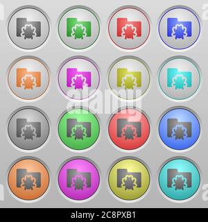 Set of bug folder plastic sunk spherical buttons. Stock Vector