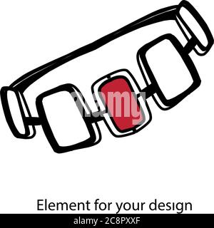 Red woman's necklace. Necklace of the priestess of the god of light. Vector illustration Stock Vector