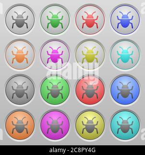 Set of bug plastic sunk spherical buttons. Stock Vector