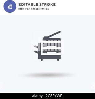 Copy Machine icon vector, filled flat sign, solid pictogram isolated on white, logo illustration. Copy Machine icon for presentation. Stock Vector