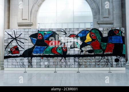 Joan Miró (Barcelona 1893-Palma de Mallorca 1983). Mural for IBM. National Art Museum of Catalonia, Barcelona city,Spain. Stock Photo