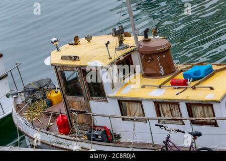 Ketchikan, Alaska - jul 23, 2018 - fishing boat on harbor of Ketchikan, Alaska Stock Photo