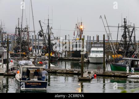 Ketchikan, Alaska - jul 23, 2018 - view of harbour of Ketchikan with fishing boats Stock Photo