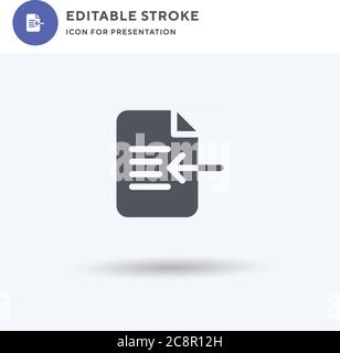 Import icon vector, filled flat sign, solid pictogram isolated on white, logo illustration. Import icon for presentation. Stock Vector