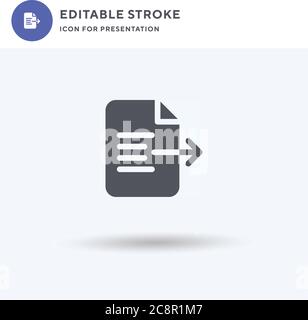 Export icon vector, filled flat sign, solid pictogram isolated on white, logo illustration. Export icon for presentation. Stock Vector