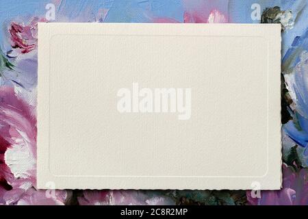 Paper texture of light shade. Hand painted of multicolored border. Modern backdrop, copy space. Stock Photo
