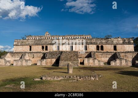 The Palace at Kabah.  The pre-Hispanic Mayan ruins of Kabah are part of the Pre-Hispanic Town of Uxmal UNESCO World Heritage Center in Yucatan, Mexico Stock Photo